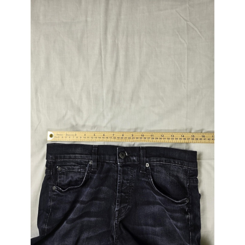 7 For All Mankind Jeans Mens 30x32 Blue Relaxed Straight Dark Wash Stretch Denim - Picture 10 of 13